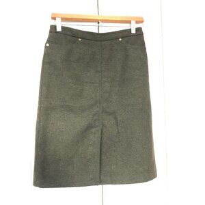 BCBG Max Azria Women's Size 2 Olive Green Wool Straight Classic Pencil Skirt